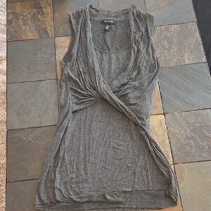 White House Black Market Charcoal Twist Tank Top